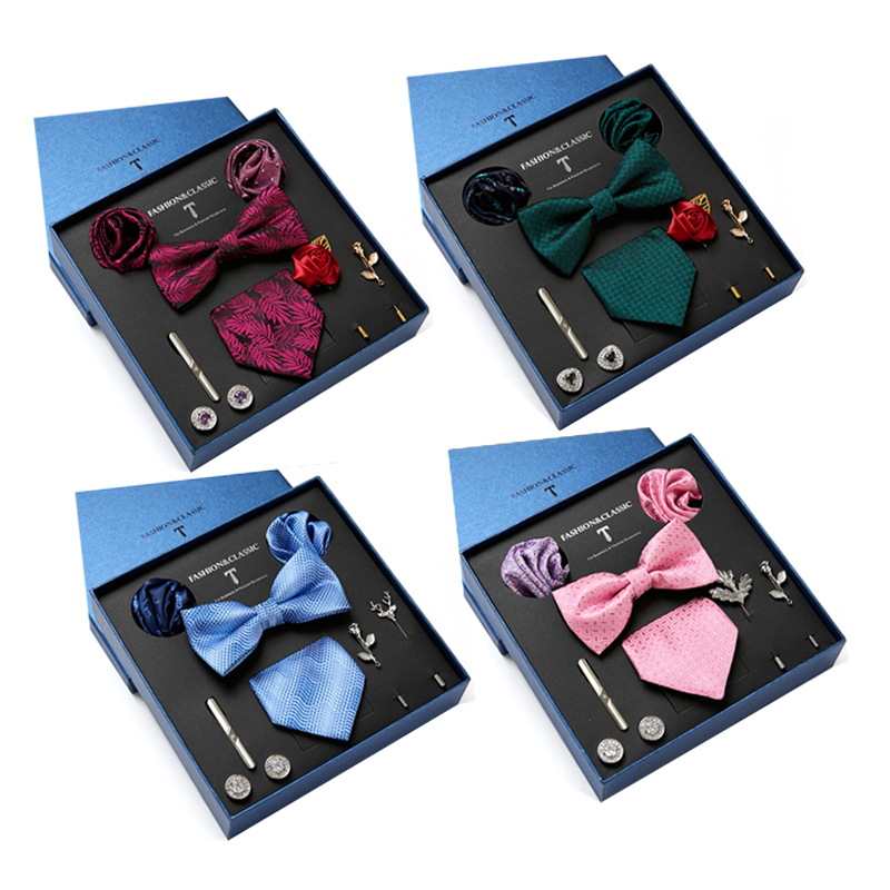 Neck Tie Set Box - Green Mens Tie Gift Box Paisley