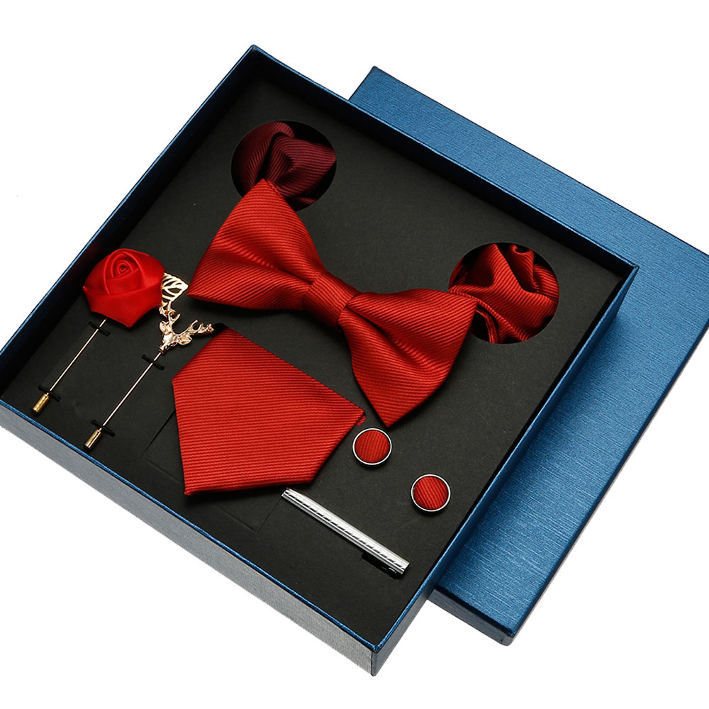 Neck Tie Set Box - Plain Tie Set For Men Solid