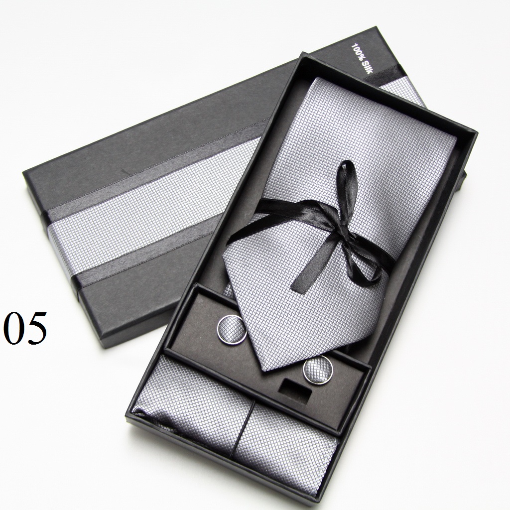 Solid Neck Tie Set Box Cufflin - Neck Tie Set Box ulasan dan harga