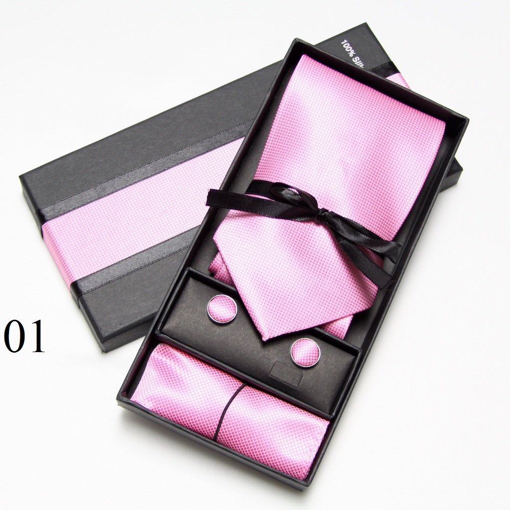 Solid Neck Tie Set Box Cufflin - Neck Tie Set Box ulasan dan harga
