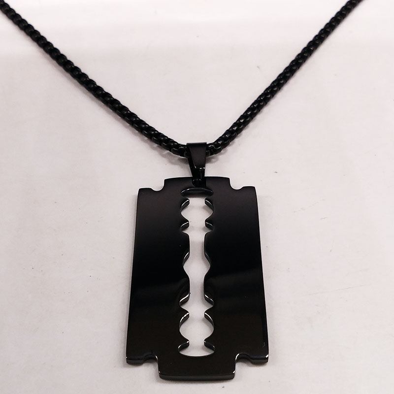 Gothic Blade Razor Pendant Nec - Men Accessories Aesthetic ulasan dan harga