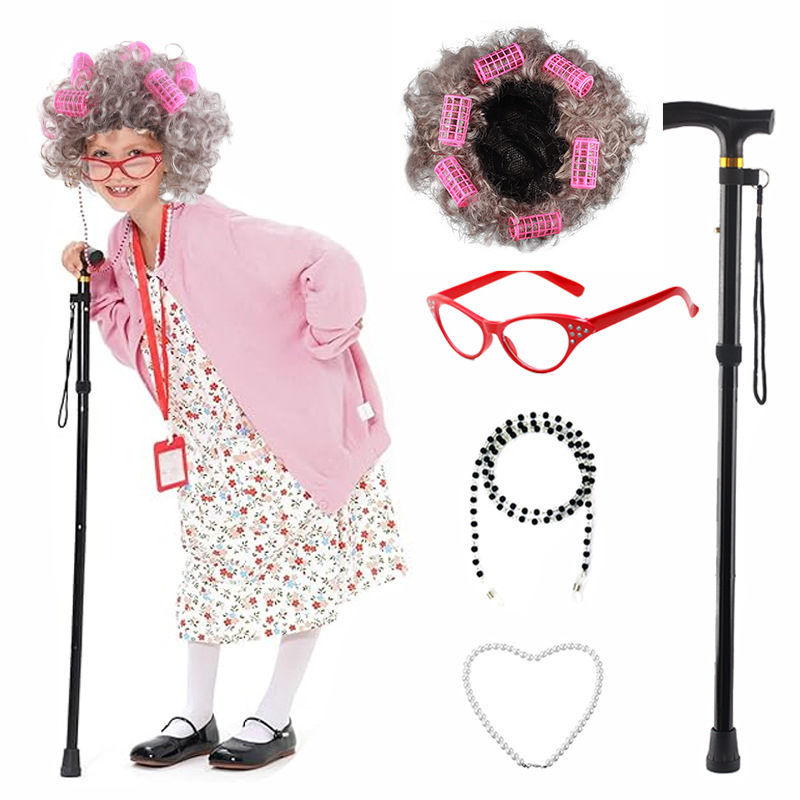 5 Pieces Old Lady Costume Set  - Men'S Accessories In The 1920S ulasan dan harga
