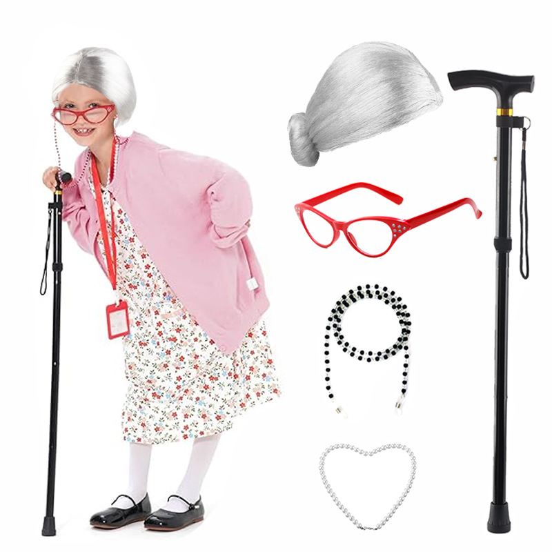 5 Pieces Old Lady Costume Set  - Men'S Accessories In The 1920S ulasan dan harga