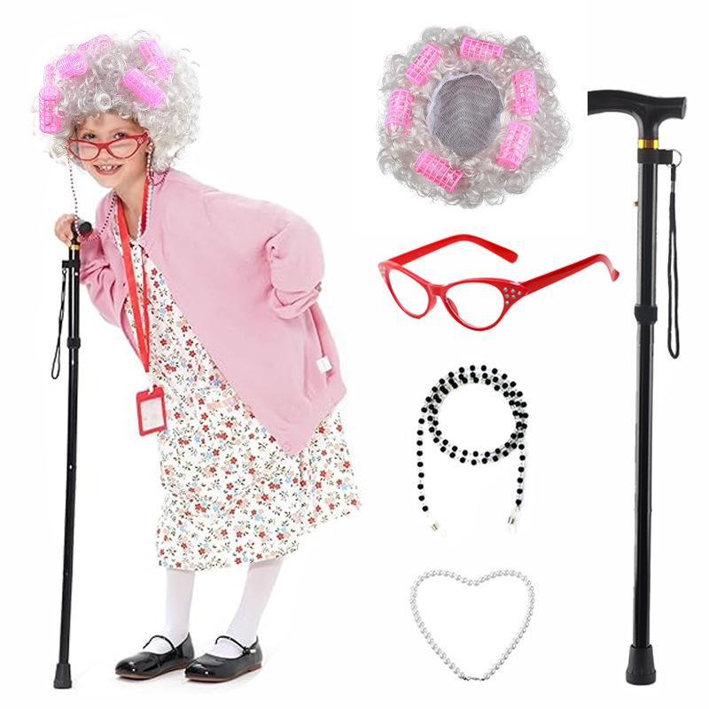 5 Pieces Old Lady Costume Set  - Men'S Accessories In The 1920S ulasan dan harga