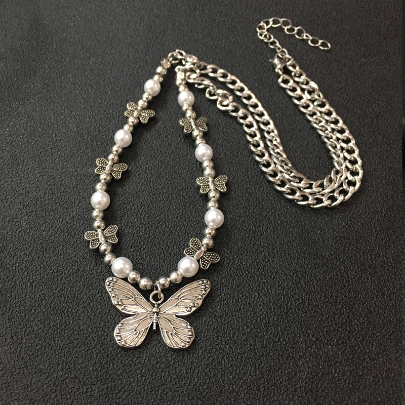 Gothic Butterfly Pendant Neckl - Men Accessories Aesthetic ulasan dan harga