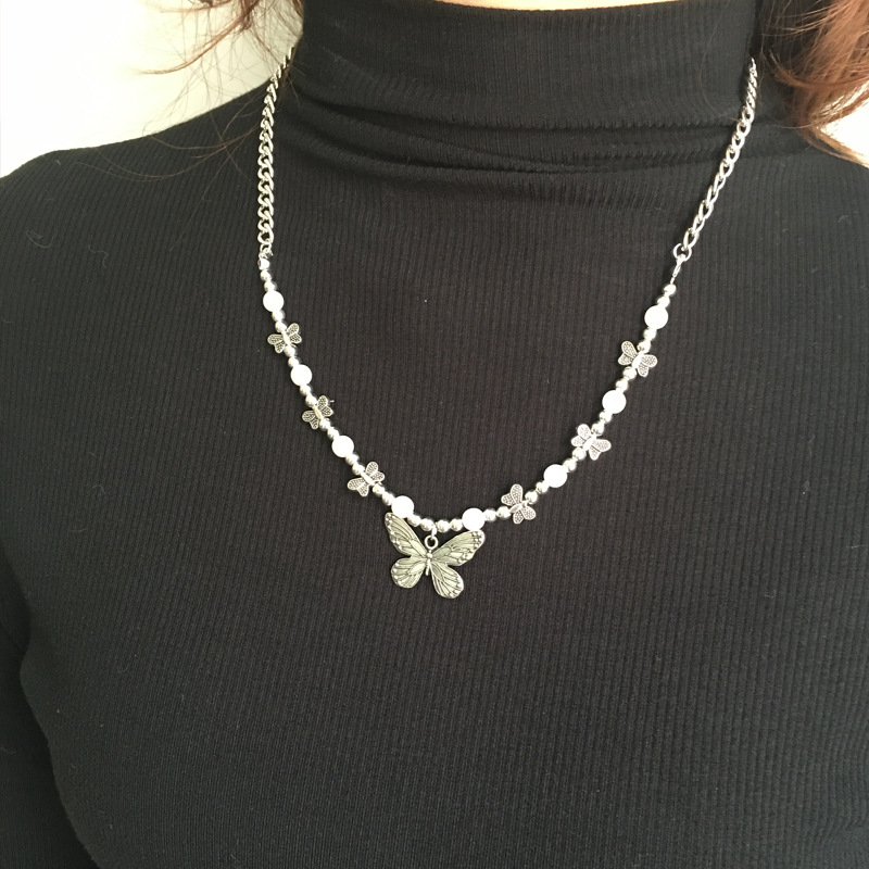 Gothic Butterfly Pendant Neckl - Men Accessories Aesthetic ulasan dan harga