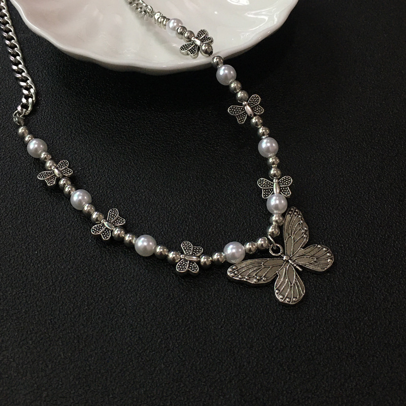 Gothic Butterfly Pendant Neckl - Men Accessories Aesthetic ulasan dan harga