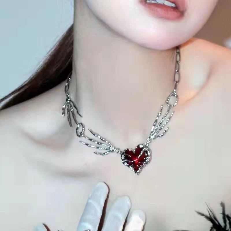 Gothic Vintage Y2K Red Glass H - Men Accessories Aesthetic ulasan dan harga