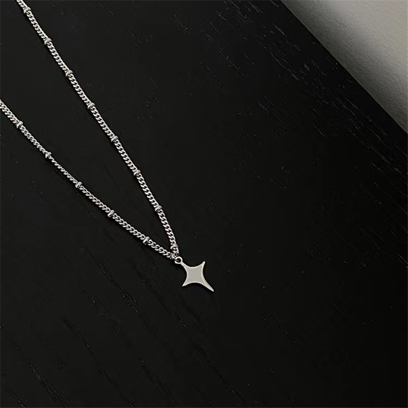 Kpop Goth Silver Color Star Pe - Men Accessories Aesthetic ulasan dan harga