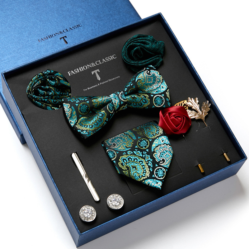 Green Mens Tie Gift Box Paisle - Neck Tie Set Box ulasan dan harga