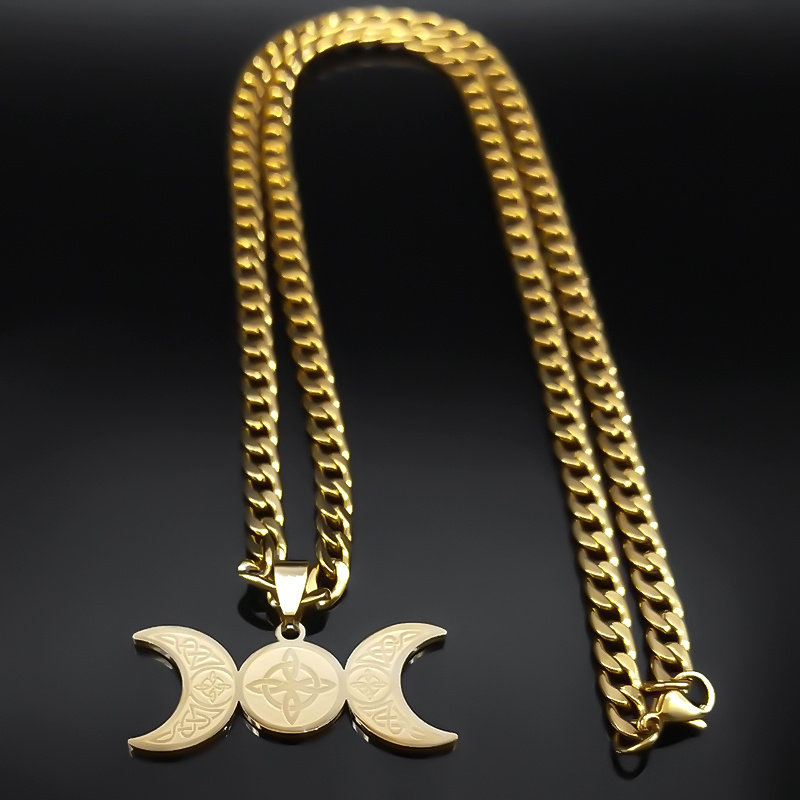Wicca Triple Moon Crescent God - Men Accessories Aesthetic ulasan dan harga