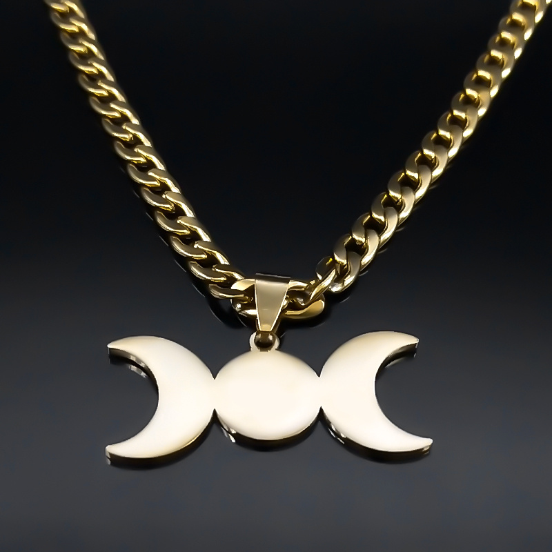 Wicca Triple Moon Crescent God - Men Accessories Aesthetic ulasan dan harga