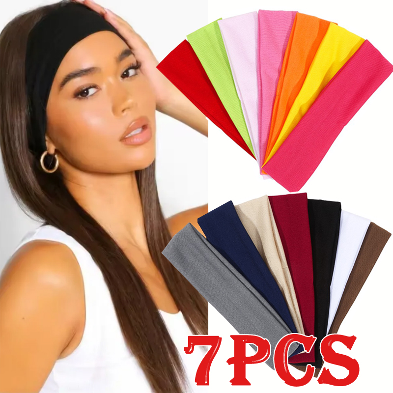 7Pcs Solid Elastic Hair Bands  - Men'S Yoga Accessories ulasan dan harga