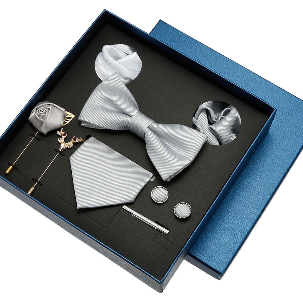 Plain Tie Set For Men Solid Co - Neck Tie Set Box ulasan dan harga