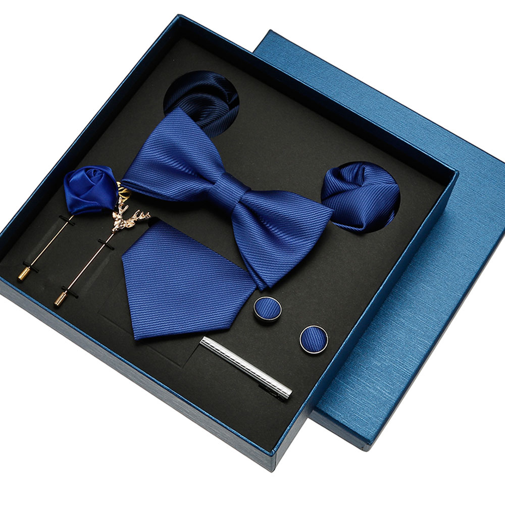 Plain Tie Set For Men Solid Co - Neck Tie Set Box ulasan dan harga
