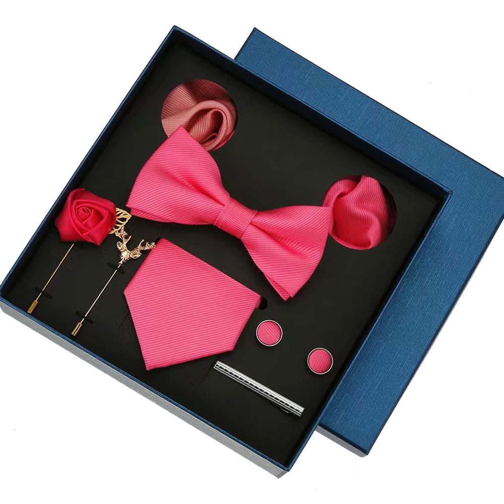 Plain Tie Set For Men Solid Co - Neck Tie Set Box ulasan dan harga