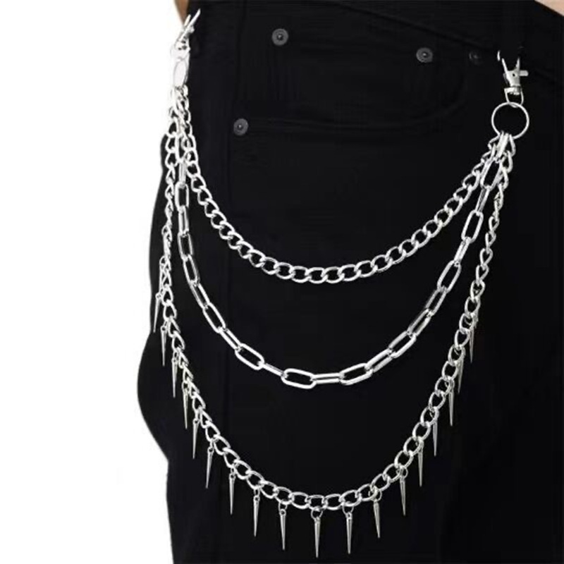 Layer 3 Punk Chain On The Jean - Men Accessories Aesthetic ulasan dan harga