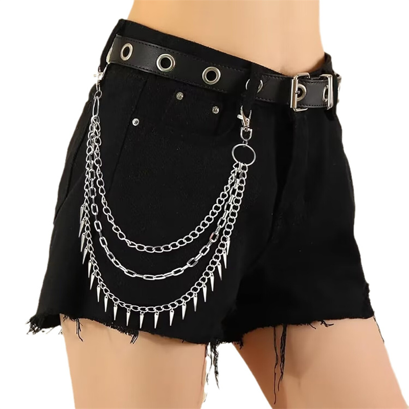 Layer 3 Punk Chain On The Jean - Men Accessories Aesthetic ulasan dan harga