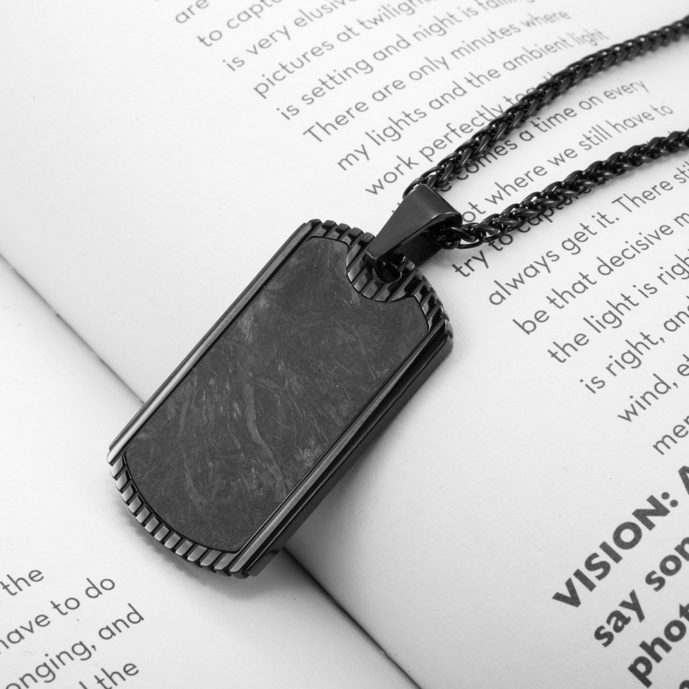 Carbon Fiber Pendant Stainless - Men Accessories List ulasan dan harga