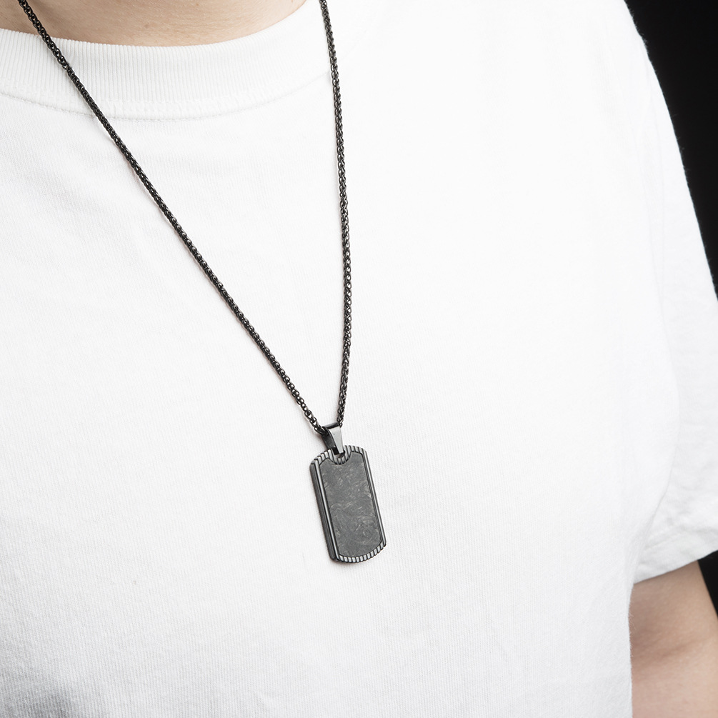 Carbon Fiber Pendant Stainless - Men Accessories List ulasan dan harga